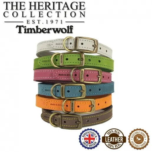 Ancol Timberwolf Leather Collar Collection