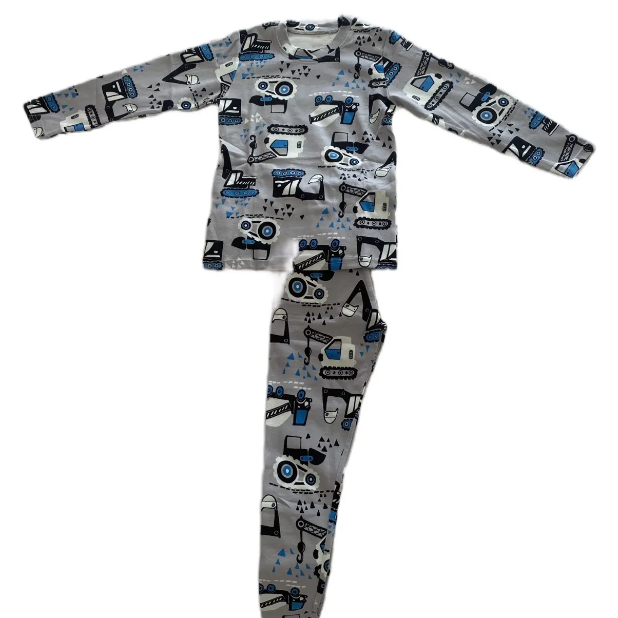 Boys (Age 9-10 Years) Cotton Cartoon Trucks Long-Sleeved Tee & Pants, Great for Pyjamas and Home-Wear, Perfect for Spring, Fall, Winter and very comfortable and Durable