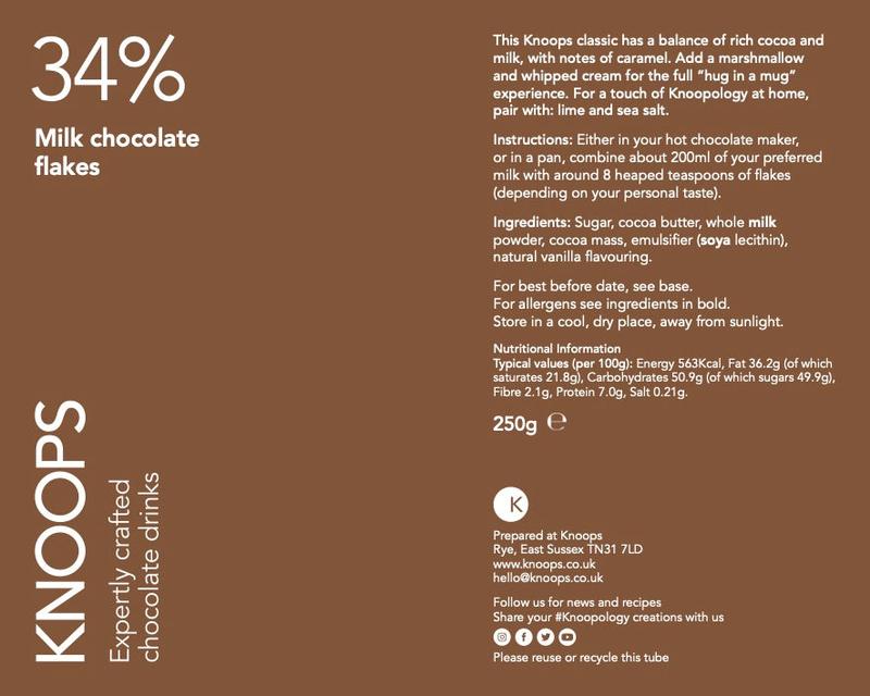 Milk hot chocolate flakes | 34% | Blend 5