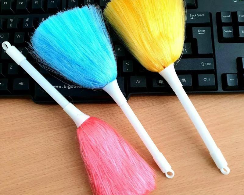 2 Pcs Dust Removal Brush (23cm) Assorted Colours , Microfiber Duster, Washable Mini Dusting Brush with Good Hand Grips | Computer Keyboard Cleaning Brush, Wool Duster, Mini Duster, Duster With Handle, Blind Cleaning Brush Lightweight 2