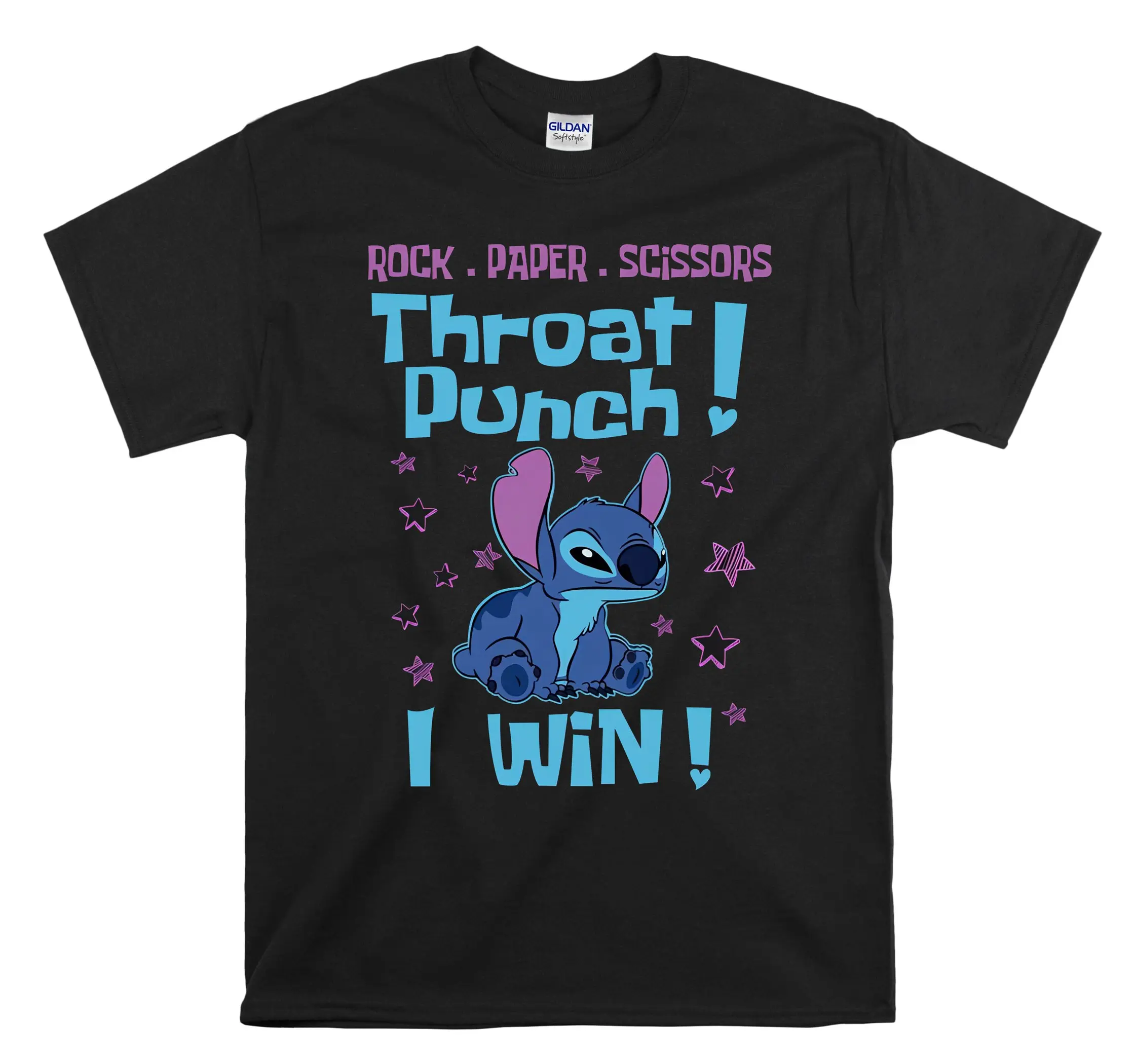 Stitch “Throat Punch I Win” Poster  Men Women Unisex Top T Shirt