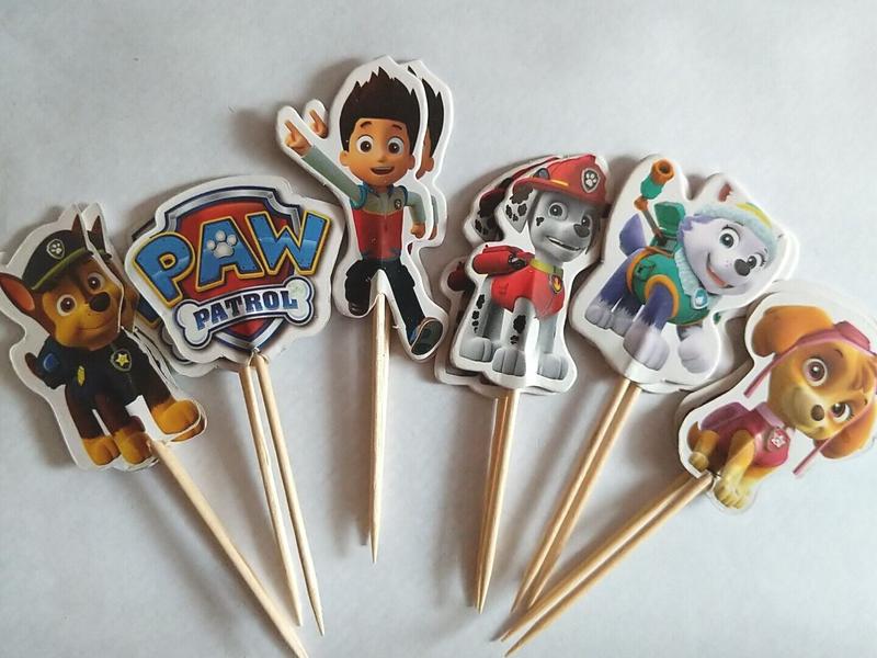 Paw Patrol Cake Toppers Cupcake Picks Cake Decoration Happy Birthday PARTY DECORATIONS FOR BOYS GIRLS 1