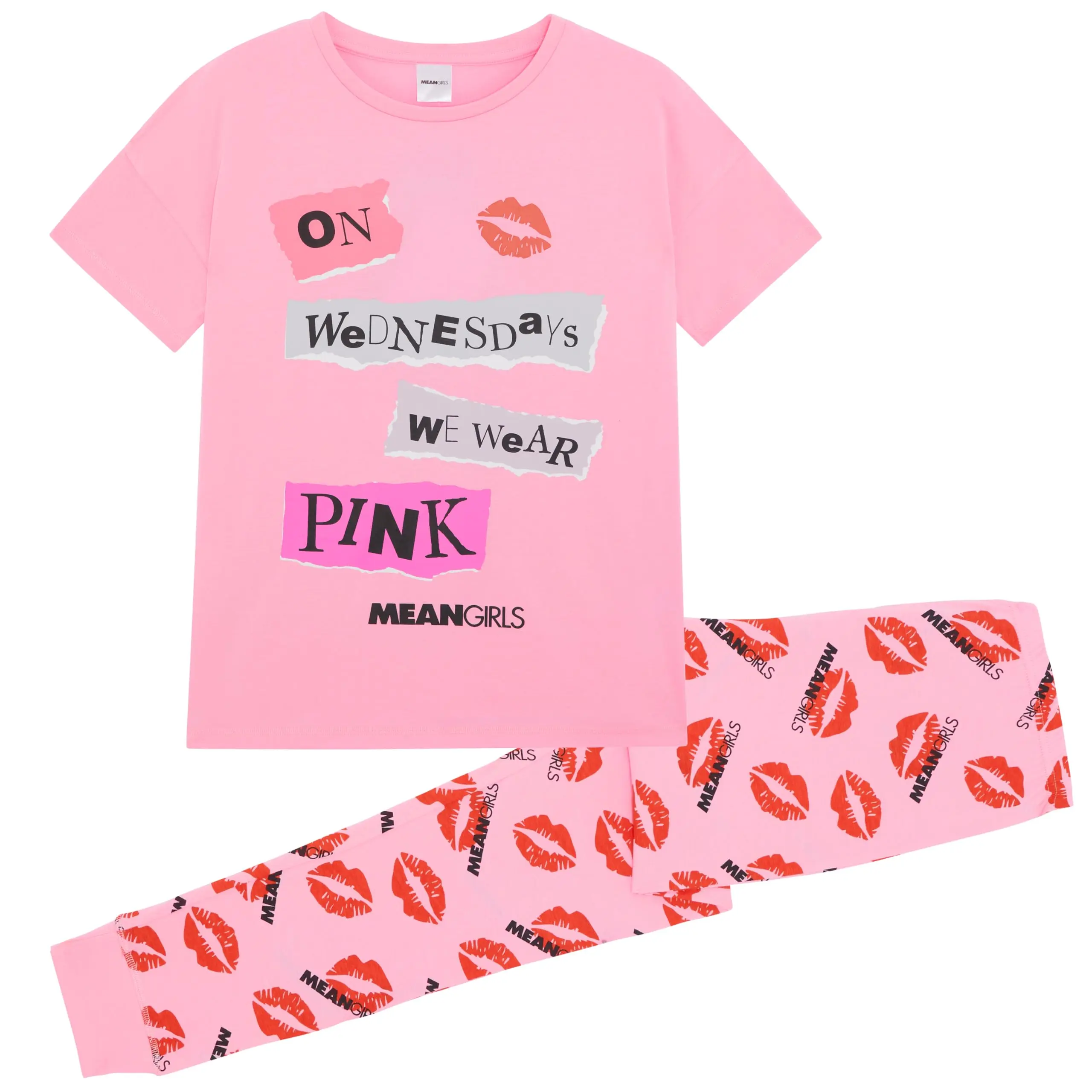 Mean Girls Womens Long Pyjama Set 100% combed cotton UK 8-10