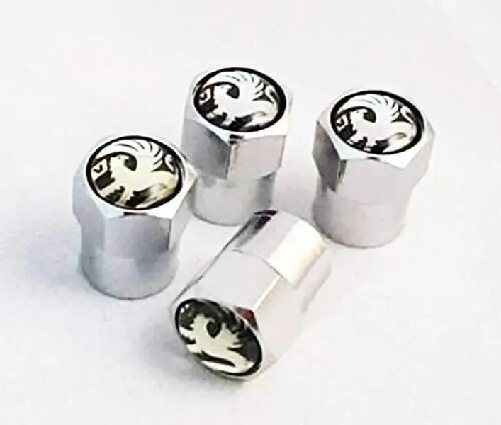 VAUXHALL Chrome Wheel Tyre Valve Dust Caps Covers Set x4 Black Metal Mokka Insignia Corsa Astra Adam Viva Grandland Zafira Vectra Crossland