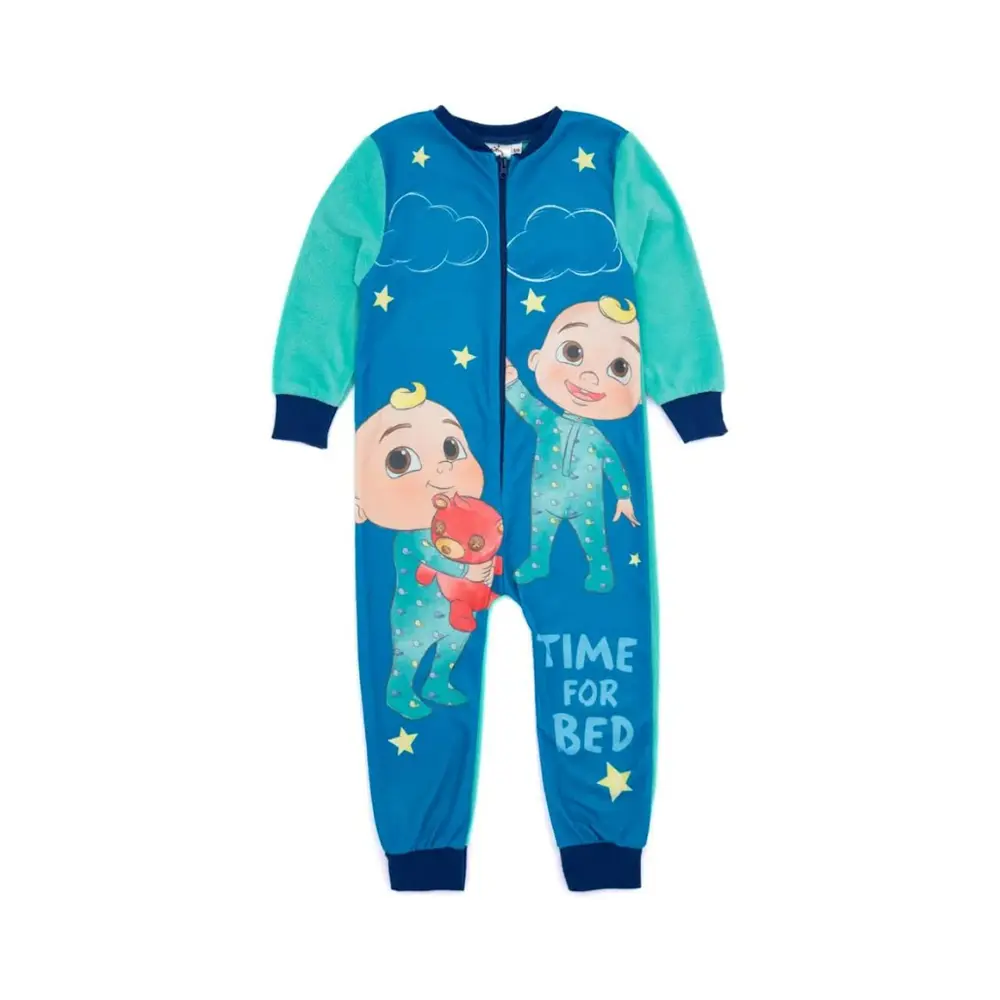 Cocomelon Boy's Fleece "Time for Bed" All in one Nightwear
