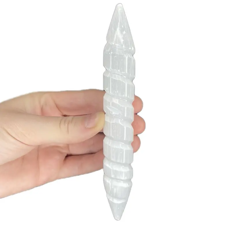 Selenite Spiral Wand Crystal for Home Decoration 0