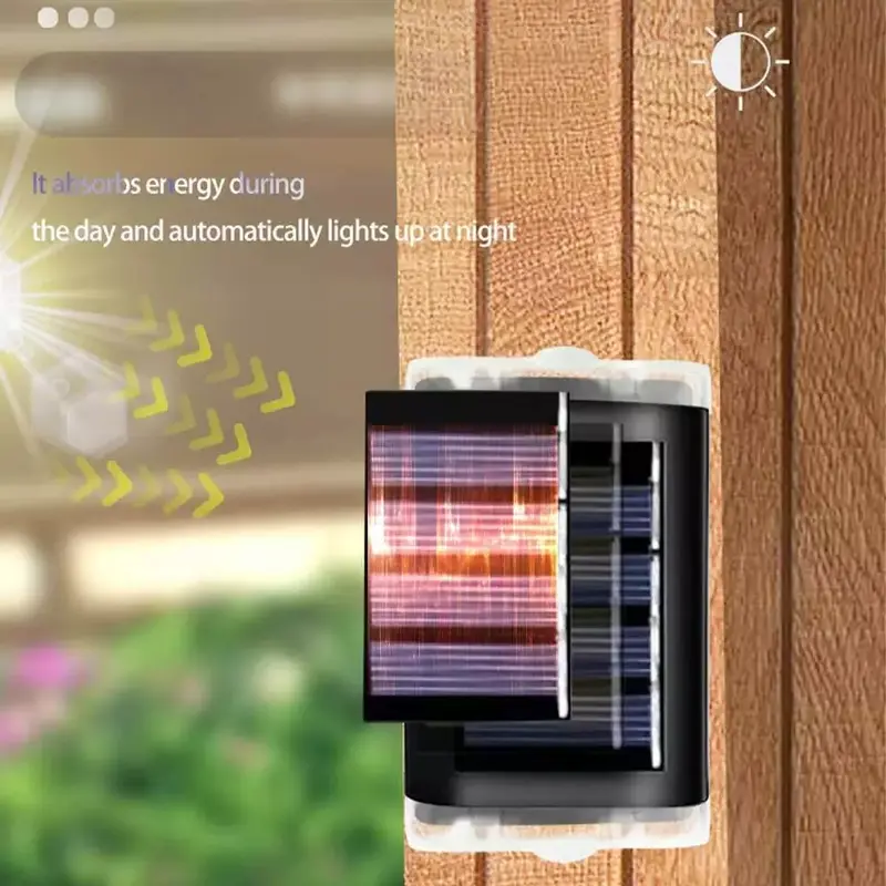 4x SUPER BRIGHT SOLAR POWERED DOOR FENCE WALL LIGHTS LED OUTDOOR GARDEN LAMP 5