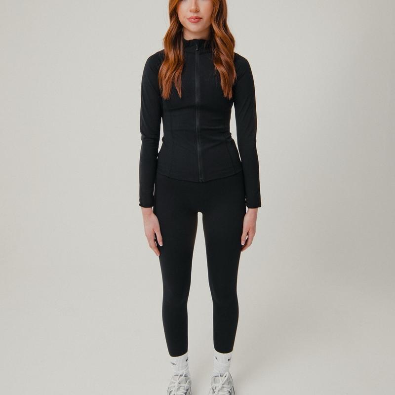 Luxe High Waist Leggings for Women in Noir - Bottom, Womenswear 3