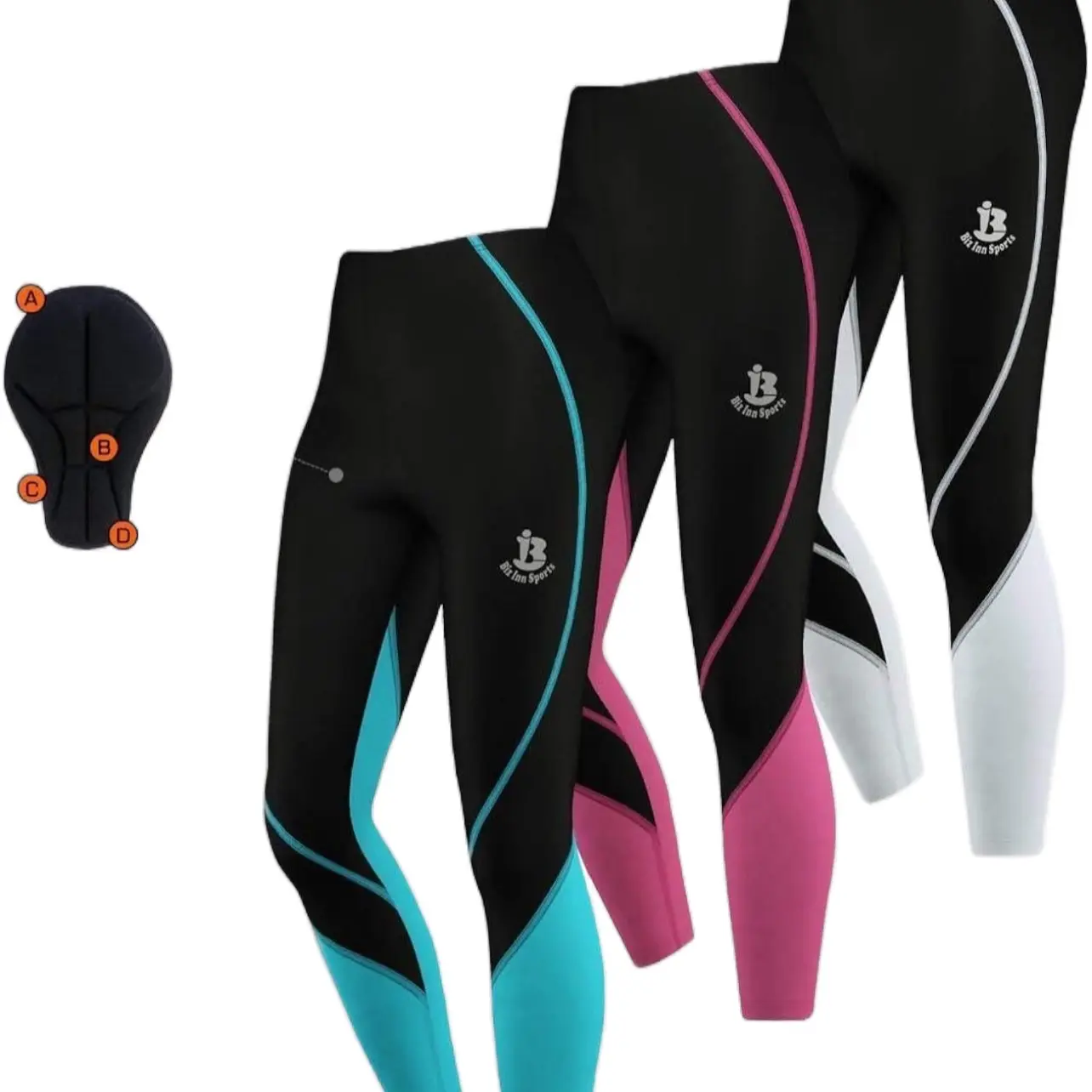 Ladies Padded Cycling Trousers Thermal Legging Mountain Bike Trouser Bicycle Pants for Ladies Color Pink