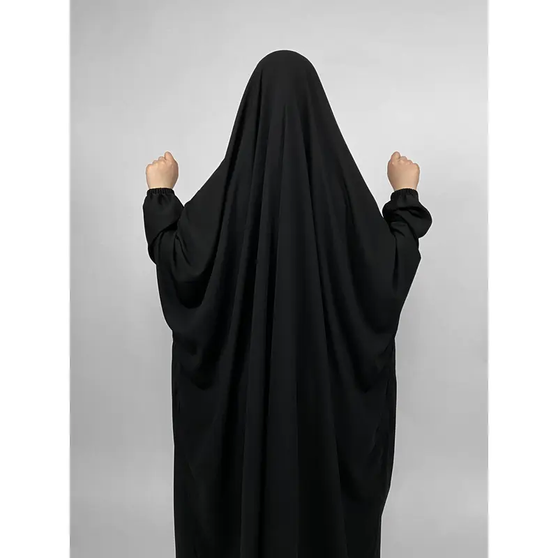 Matte Jilbab With Elastic Sleeves 1