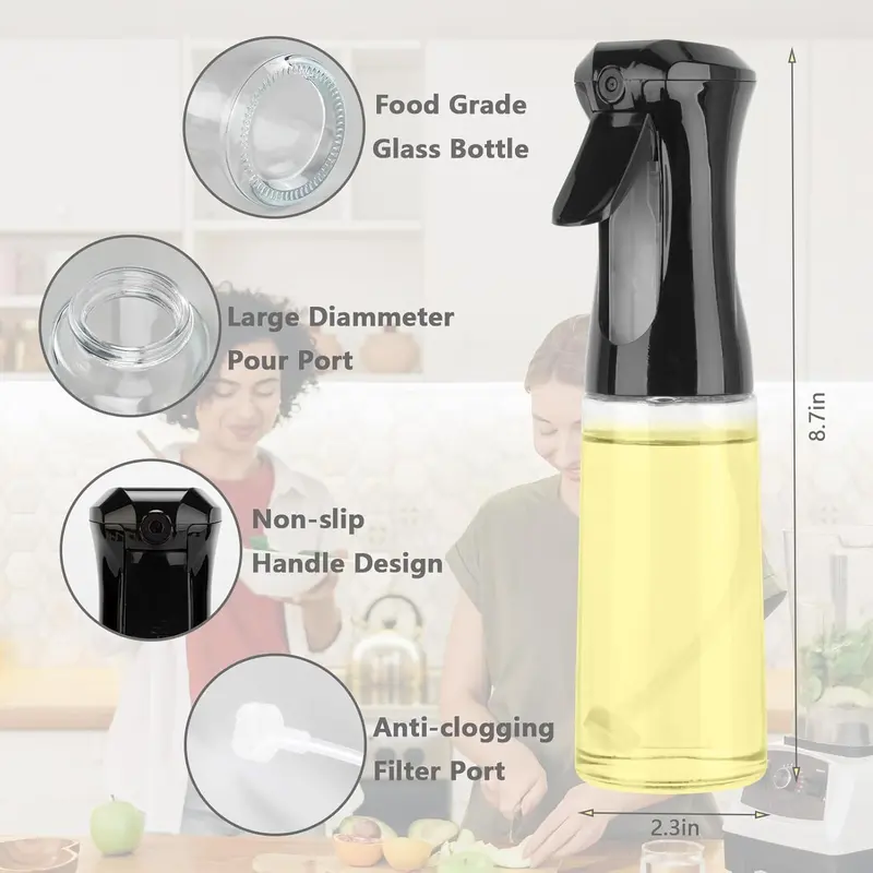 Olive Oil Spray Bottle 200ml - Kitchen Utensil for Cooking, BBQ, Air Fryer - Utensils, Dispensers Oil Dispenser 4