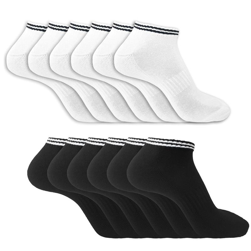 The Essentials Wardrobe Mens Socks 6 Pack Trainer Liner Gym Running Socks Arch Support Moisture Wicking Cushioned Soft Elasticated Ribbed Welt Mens Sports Socks Size 6-11 0