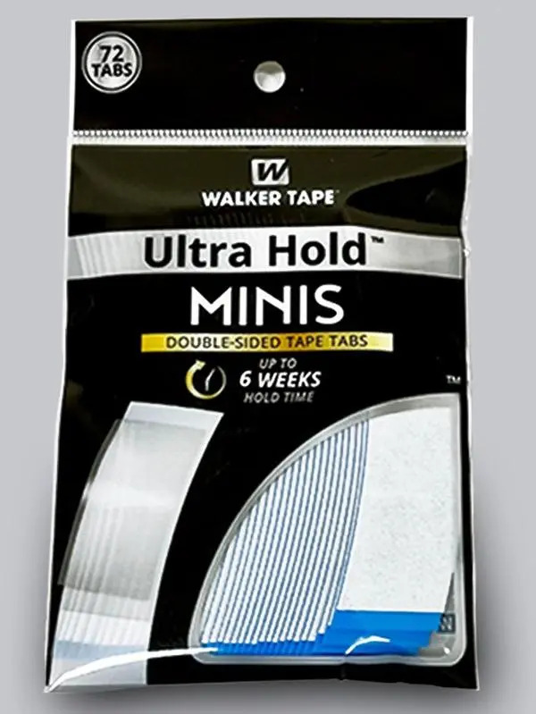 Walker Tape Ultra Hold Minis Double-Sided Tape Strips – 72pc/Bag, Professional-Grade, Long-Lasting Adhesive for Hair Extensions