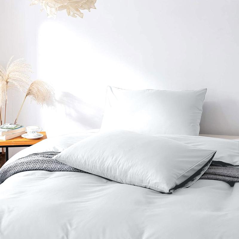 Luxurious 3-Piece Plain Dyed Microfiber Duvet Cover Set with 2 Pillowcases Poppers Closure Soft Breathable Luxury Microfiber Dyed Duvet Cover Sets  in Solid Colors - Single, Double, King, Super King 4