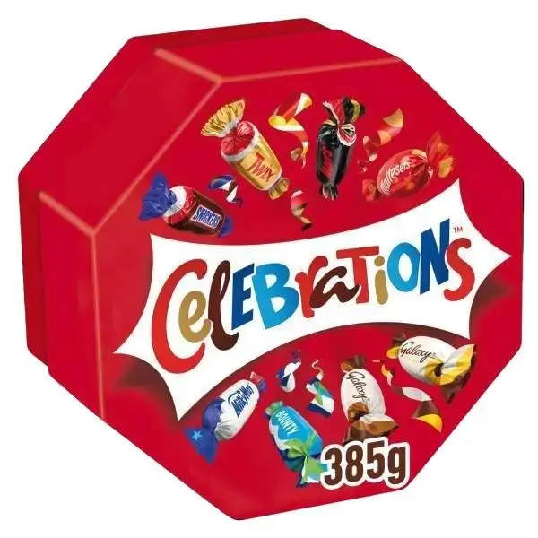 Celebrations Milk Personalised sleeved Chocolate Gift Box of Mini Chocolates & Biscuit Bars Centerpiece 385g Snack Dessert 0