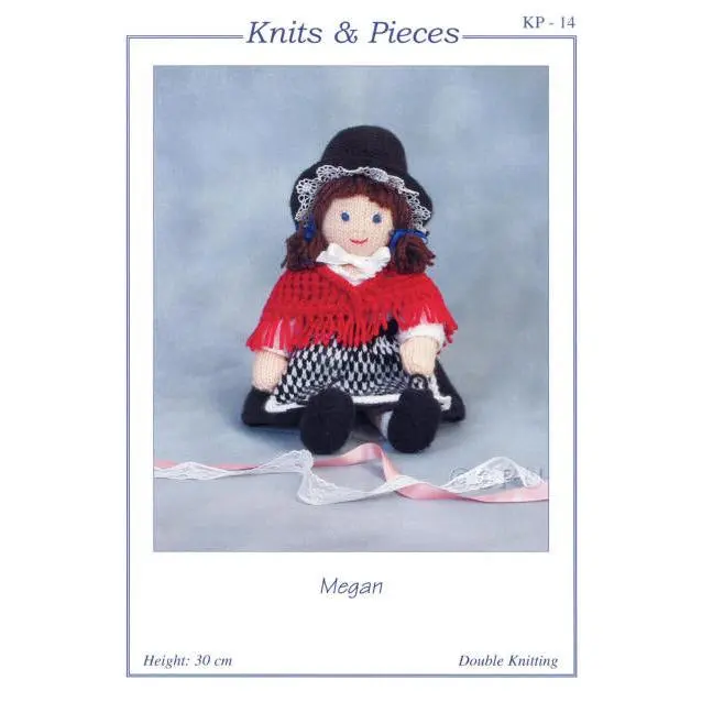 KP-14 Megan the Knitted Welsh Doll Knits & Pieces Knitting Pattern