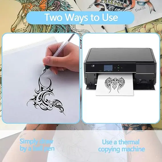 Tattoo Transfer Paper - 40 PCS Tattoo Stencil Paper, 4 Layers 8.5" x 11" A4 Size Tattoo Thermal Stencil Paper for Tattoo Transfer Kit Tattoo Supplies 5