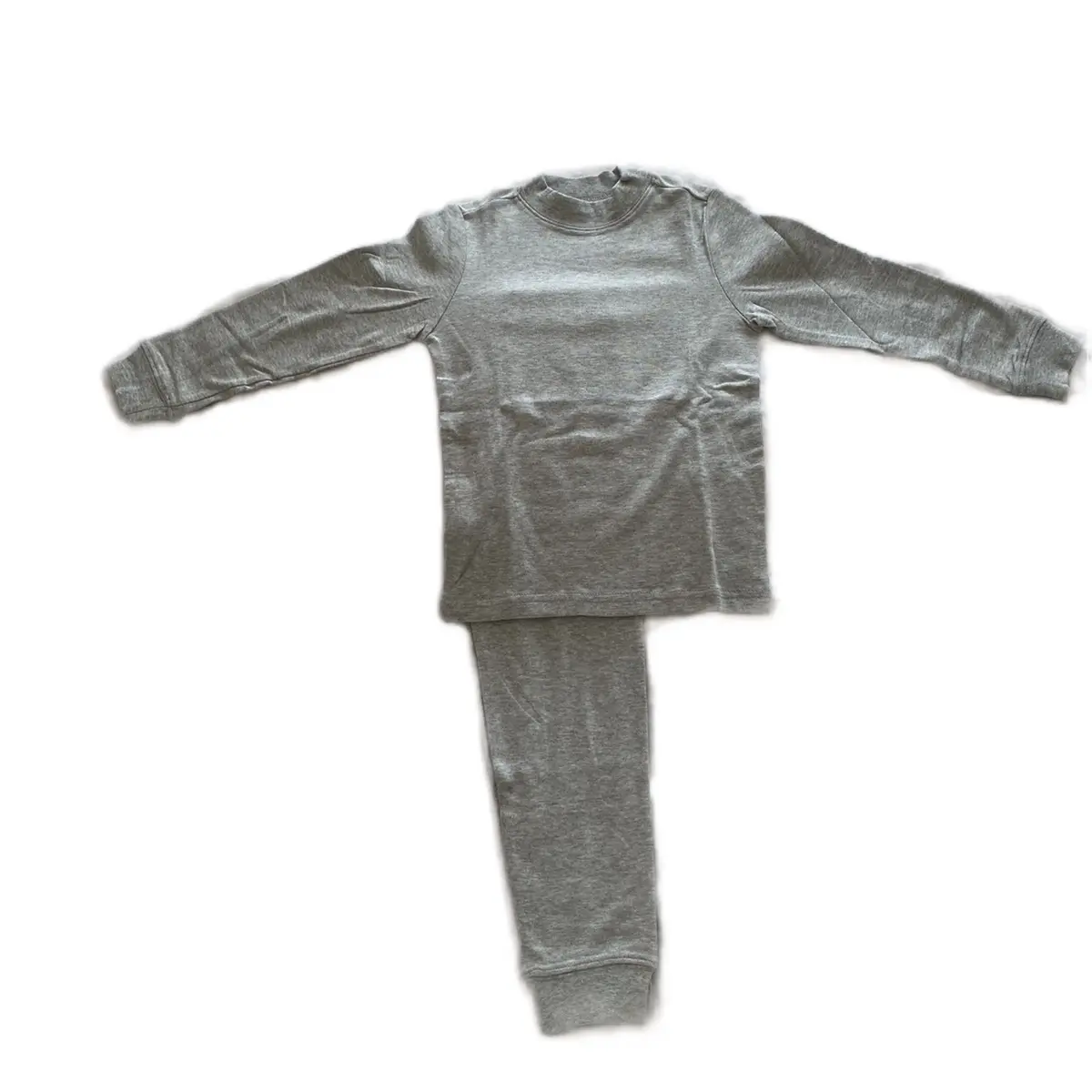 Plain (Age 4-5 years) Grey Cotton Long-Sleeved Tee and Pants, Perfect for Pyjamas and Home-Wear, Great for Winter, Autumn and Spring, Very Comfy and Durable boys