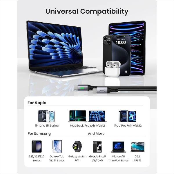 USB C to USB C Charger Cable, [2m] 100W PD3.0 Type C Cable Fast Charging, Phone Charger USB-C Data Lead for MacBook Pro iPad Air iPhone 15 Samsung S23 S22 S21 Ultra Pixel 7 6 Switch PS5 etc. 4