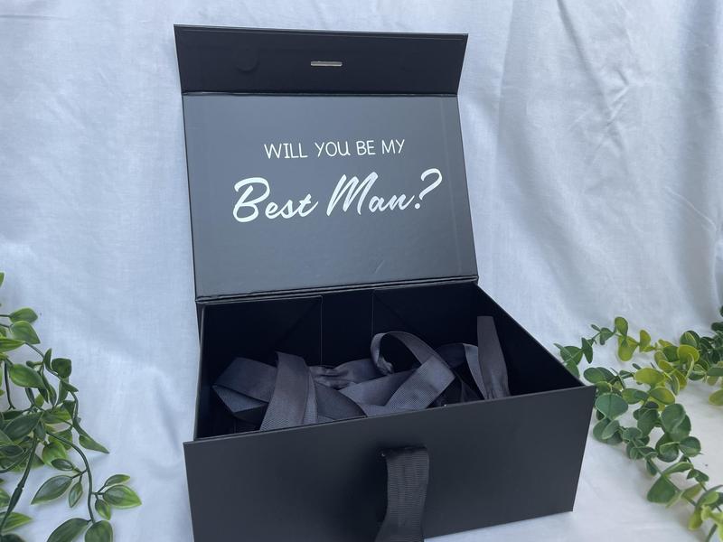 Deluxe Black Magnetic Groomsman Gift Box - Stylish & Elegant Empty Box - Ultimate Groom Gift Solution - Father of the Bride Gift Box 2