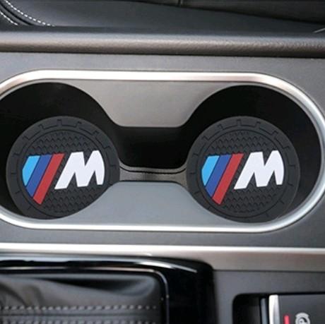 2 x BMW M Series 7cm Car Coaster Cup Holder Mat Water Bottle Anti-Slip Mat 3