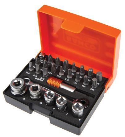 Bahco 2058/S26 1/4" Drive Ratchet Socket &amp; Screwdriver Bit Set 26 Piece 2