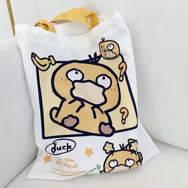 Kawaii Pokemon Character Tote Bag - Pikachu, Squirtle & Psyduck Designs - Perfect Gift For Pokemon Fan 3