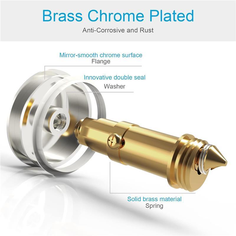 Pop Up Sink Plug Replacement for Washbasin Brass Chrome, Sink Drain Plug Pop Up Waste Plug Basin Plug Click Clack Push Plug Stopper for Bathroom Vanity Sink, 38mm Cap 7