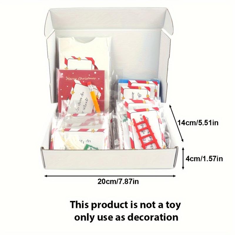 Product Introduction of 24pcs Elf on the Shelf Advent Calendar Kit, Christmas Countdown with Jokes & Surprises, Festive Home Decor, No Feather, Plastic, Battery-Free, Holiday Seasonal Decor 4