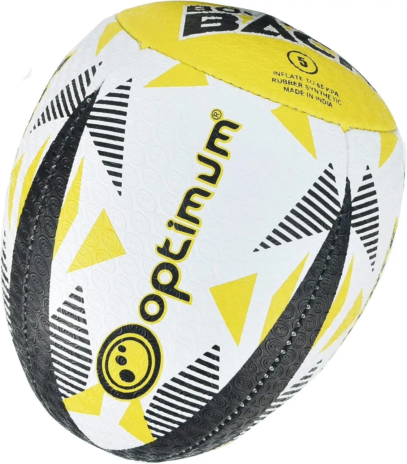 Optimum Rugby Bounce Back Solo Skills Ball - Balanced, Responsive, Accurate Handling & Kicking - Top-Performing Rebound Rugby Ball for Pro Training - 2-Ply, 410g