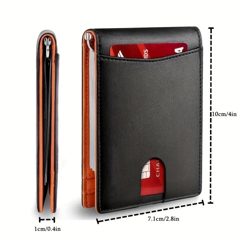 Genuine Leather Slim Wallet for Men with RFID Blocking and Money Clip 2