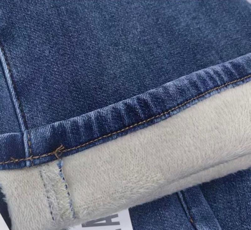 Viral Stretchy Fleece  Wide Straight Leg Dad-Fit High Wasited Fleece Jeans  Comfort Very  Soft Size XS to XL 2