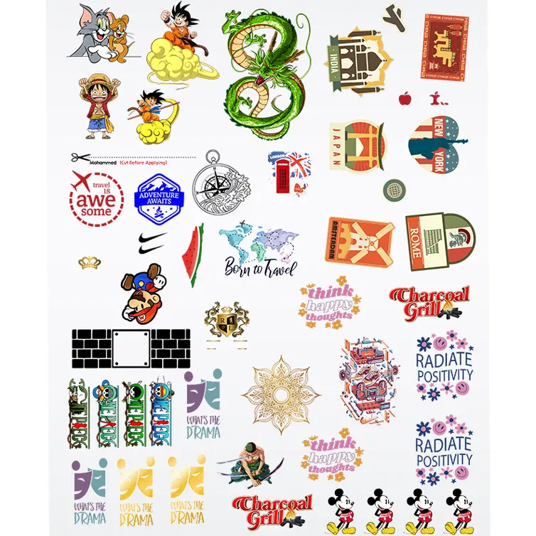 Premium UV DTF Gang Sheet – 3D Effect, Full-Color Waterproof Stickers (100 x 56cm)