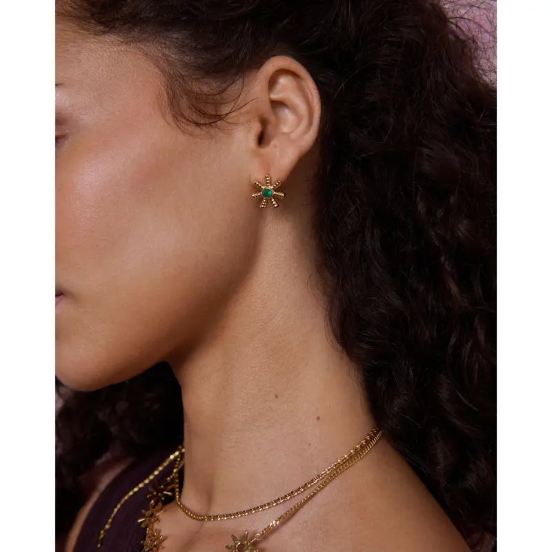 Stephanie Yeboah Anansi Green Onyx Stud Earrings 1