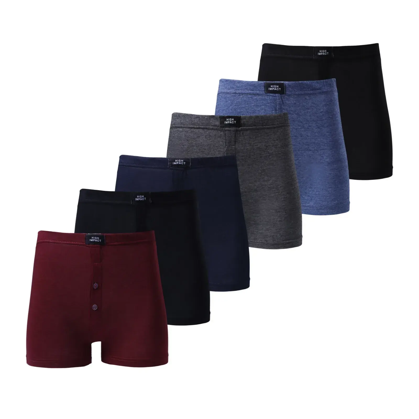 SUBZY Men's  Pack Of 3 Plain Boxer Shorts Underwear, Classic Cotton Rich Boxers