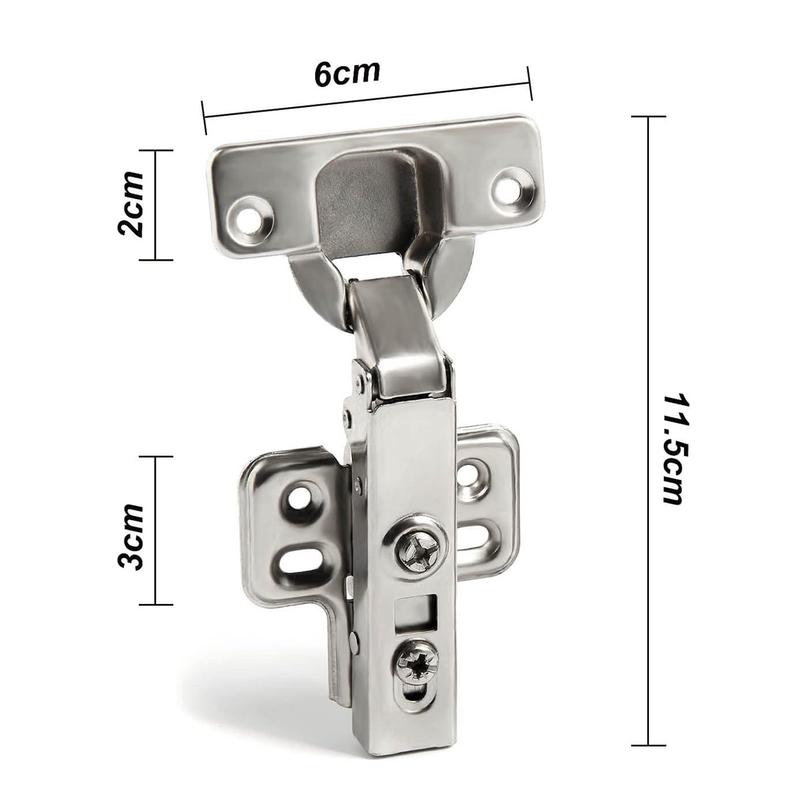 GoDyna 10Pcs Cabinet Hinges with 35 mm Screw 110 Degree Closing Hinge Cover Hinge Nickel-Plated for Kitchen Cabinet Wardrobe Door Bathroom 2