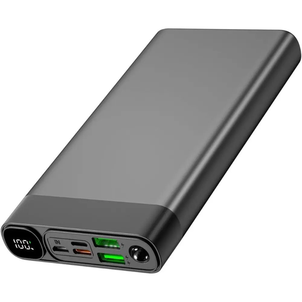 Power Bank Quick Charge 27000mAh, QC3.0 22.5W & USB C PD20W, with LED digital display and mini flashlight, suitable for mobile phone tablet