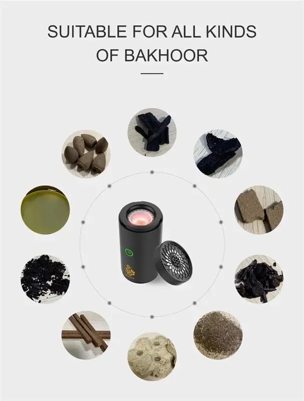 Bakhoor incense burner Rechargeable Arabic Incense Burner Aroma Diffuser Censer  Gift Light Scent 6