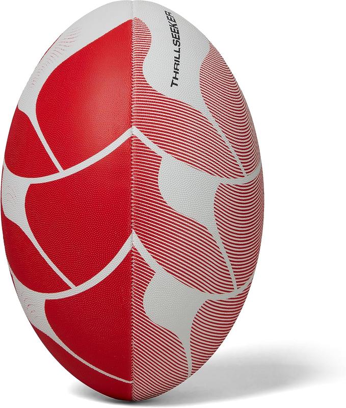 Thrillseeker Play Rugby Ball, White/Red, 4 0