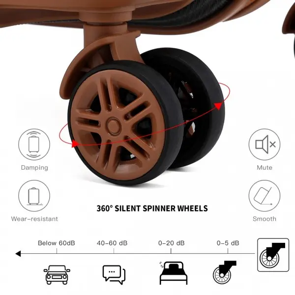 Kono 20 Inch Lightweight Suitcase Spinner 4 Wheels Luggage Trolley Travel Case built-in organizer 4 wheels 360 rotation multifunctional 5