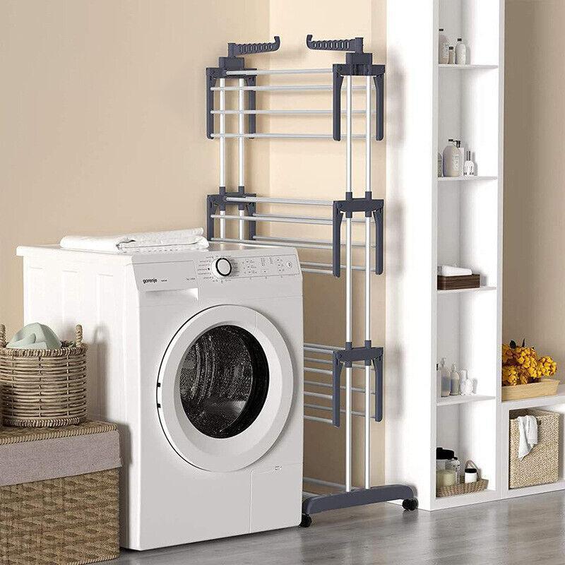 Extra Large 4-Tier Foldable Laundry Dryer Rack with Hangable Accessories for Outdoor and Bedroom Clothes Drying Hanger - Durable Drying Racks lakeland  heated 5