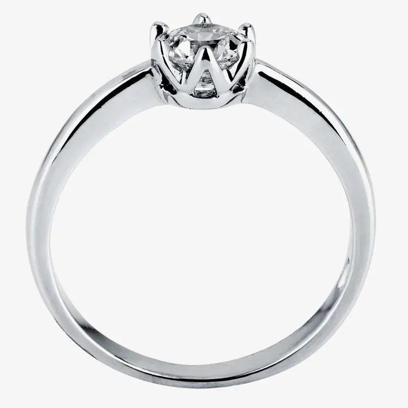 Starbright Silver 5mm Six Claw Round Cubic Zirconia Ring R3227(5M) 3A (56) 2