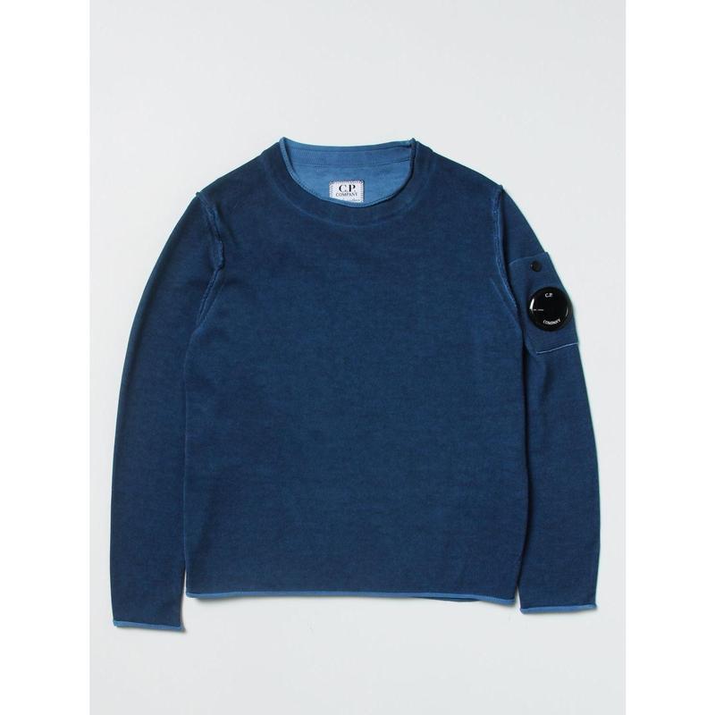 Cp Company Junior Cotton Crepe Lens Sweatshirt in Blue Quartz 0