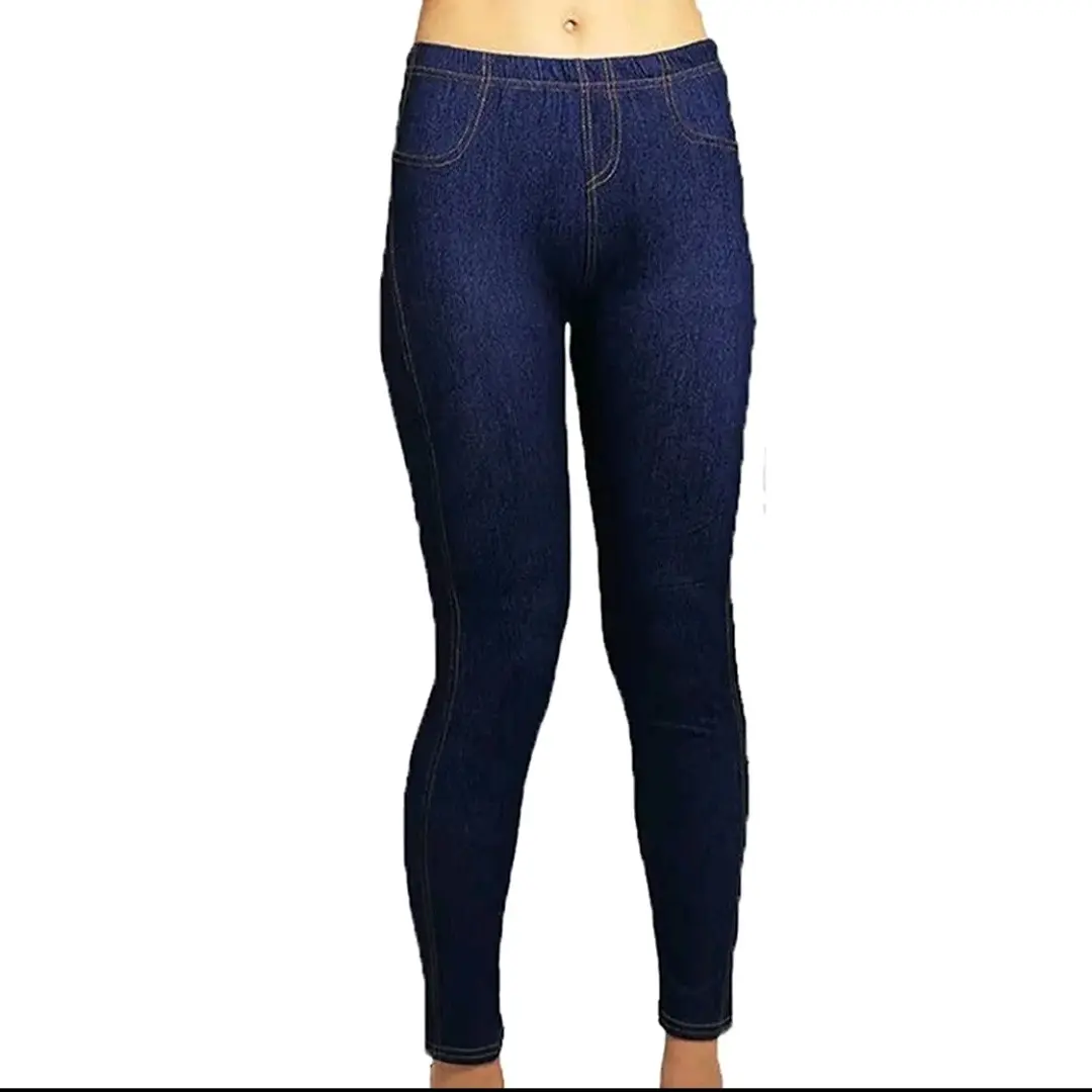Ladies Stretchy Denim Look jeggings legging Comfort Womenswear Jeans Style