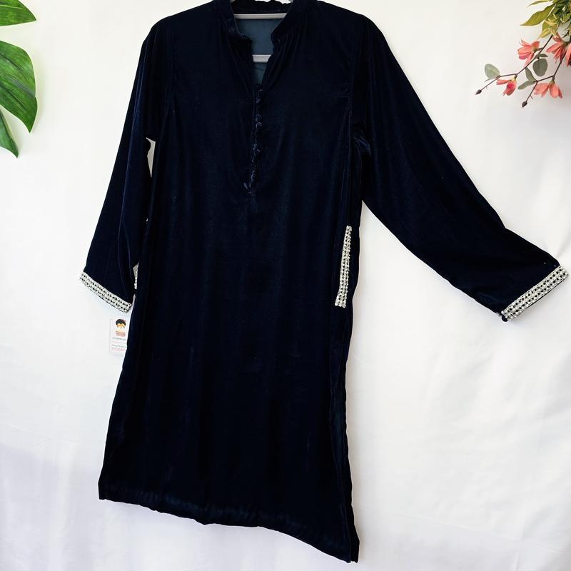 Zinc Velvet Kurta Partywear ,Winter Velvet Kameez, Designer Velvet Suit 1