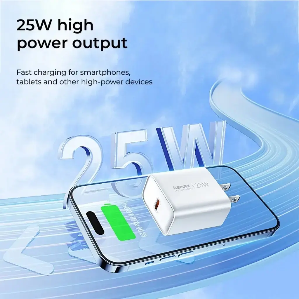 Remax RP-U137 25W Type C Plug Charger for Smartphones and Cellphones