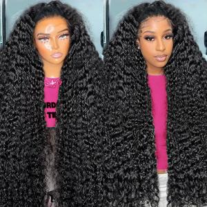 18-36 Inch Deep Wave Lace Front Wigs Human Hair Transparent Lace Front Wigs Human Hair Deep Curly Human Hair Wig Pre Plucked Deep Wave Frontal Wigs with Baby Hair