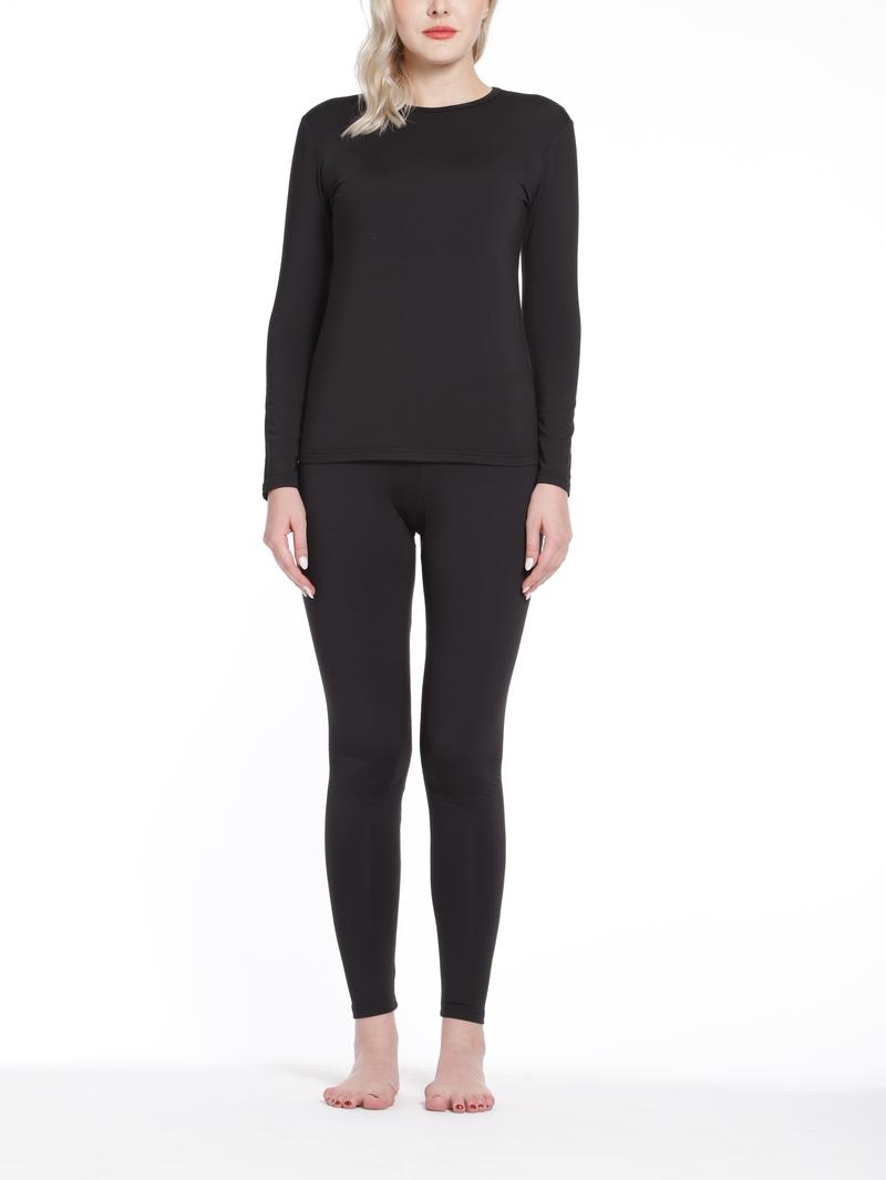 Product Introduction of Seamless Thermal Underwear Set, Long Sleeve Crew Neck Tops & Pants, Women's Loungewear & Underwear 8