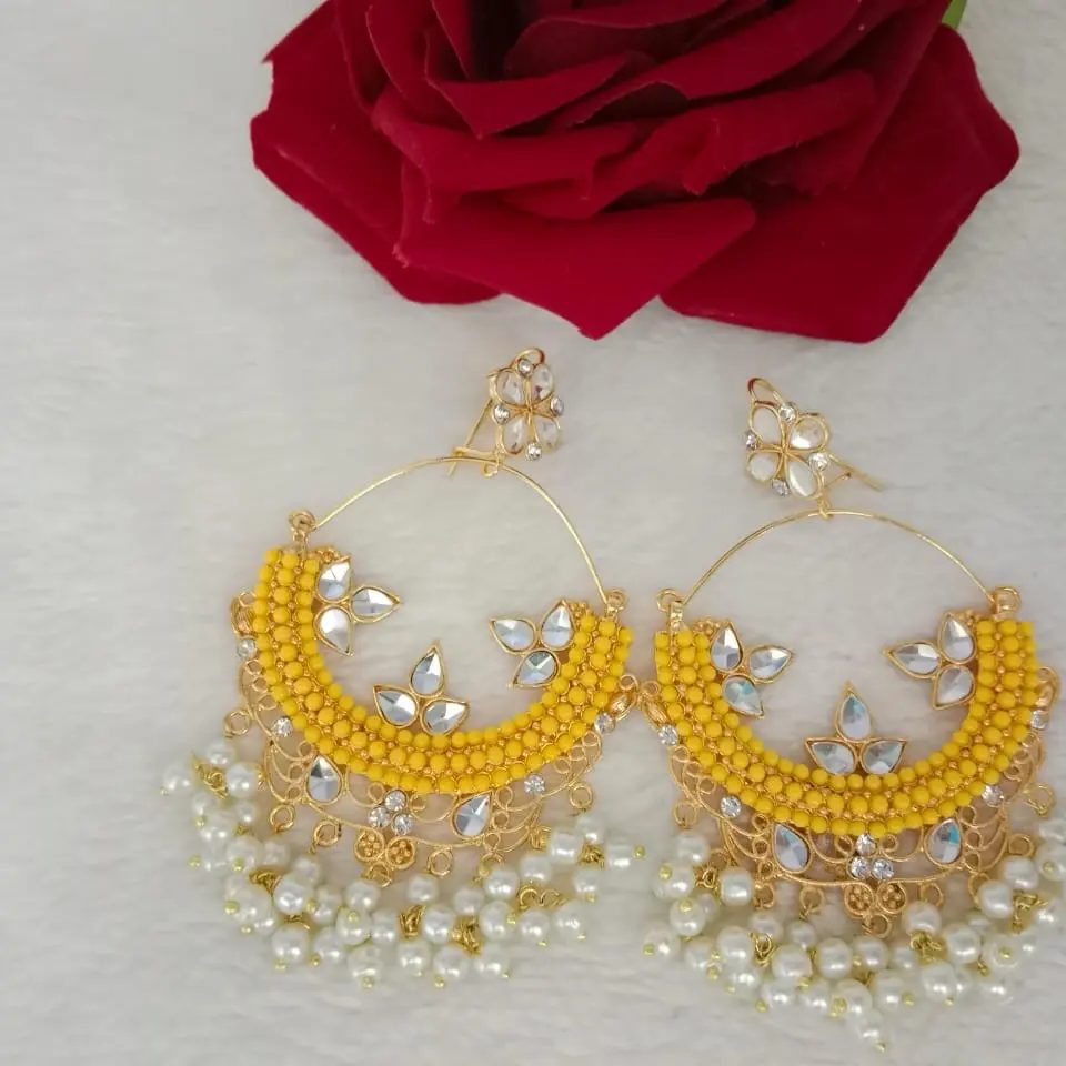 Kundan bail earrings