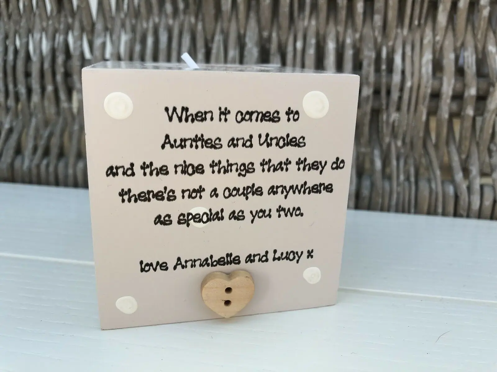 AUNTY & UNCLE  CANDLE Personalised Gift ANY NAMES .... AUNTY NANNY Grandpa Bampy or ANY NAME Christmas Birthday